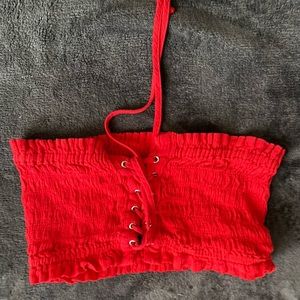 Red crop top